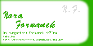 nora formanek business card